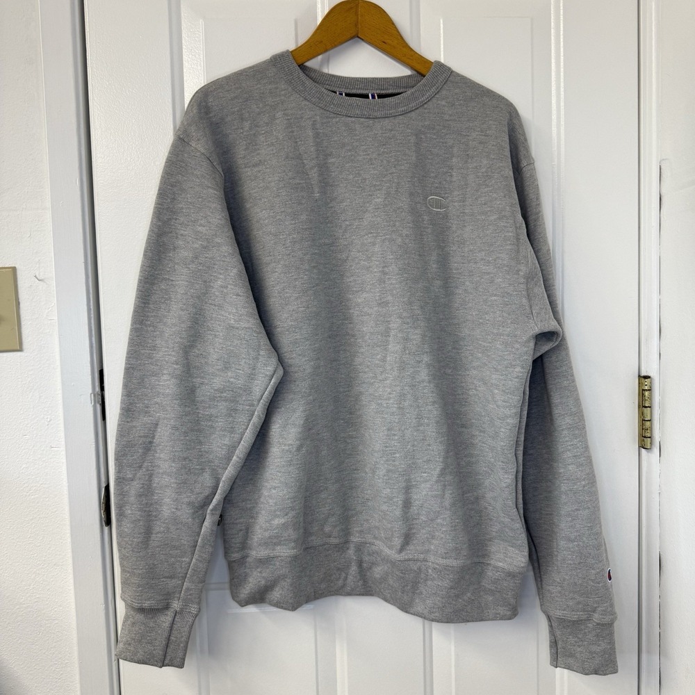 Champion Reverse WeaveSweatshirt Grey Crew Pullover With Small Logo Men's Medium